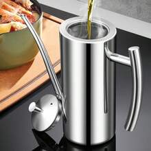 1 cái bình đựng dầu bằng thép không gỉ 304 cao cấp 500ml, bình đựng dầu chiên và nấu ăn, dụng cụ nhà bếp - Xem 4