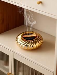 1pc Round Ceramic Incense Burner, Minimalist & Exquisite Style. Elegant Home Ornament For Desktop And Garden Decor, Great For Festivals And Meditation, Perfect Gift Choice. - Incense Burner - View 10