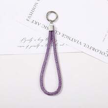 Mobile Phone Hanging Rope Light Luxury Full Diamond Keychain Pendant Luggage Diamond Chain DIY Hanging Decoration Short Wrist Rope Anti Loss - Multicolor - View 8