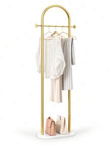 1pc Arch-Shaped Freestanding Coat Rack, Modern Metal Garment Rack With Side Hooks And Oval Base, Space-Saving Coat & Bag Storage Organizer, Suitable For Bedroom, Entryway, Dressing Room And Boutique, Autumn/Winter Wardrobe Storage, Holiday Home Essential - Multicolor - View 5