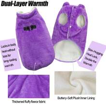 Metglad Dog Winter Coat | Cold-Proof Jacket, Invisible Leash Hole & Metal D-Ring Dual Leash Design, Reflective Pet Vest, Warm Fleece Dog Snow Coat, Suitable For Small, Medium And Large Dogs - Lilac Purple - View 7
