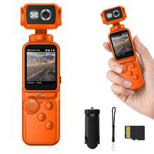 Kamera Vlog Portabel 4K, Layar IPS 2" Kamera Vlog Genggam Gimbal dengan Lensa Berputar 180°, Kamera Aksi Multifungsi untuk Perjalanan, Olahraga, Vlog, Hadiah untuk Pelajar, Wisuda, Natal, Halloween, dan Tahun Baru, Baterai 1000mAh - View 12