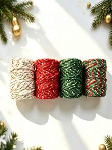 Gift Box Packaging Rope, Gift Wrapping Ribbon, Multi-Color Mixed Braided Gold Striped Cord, Suitable For Christmas Gift Wrapping, Crafts, Sewing And Holiday Decoration - Multicolor - View 6