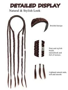 Long Braided Hair Band, Bohemian Style Hair Accessory - Multicolor - View 4