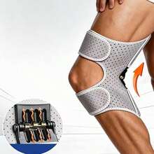 Elderly Knee Stabilizer, Stair Climbing Assistive Device, Outdoor Hiking Aid, Suitable For Elderly Daily Activities, Knee Joint Support Device, Hiking Protection, Sports Elderly Support, Fitness Walking, Climbing, Patella Knee Guard, 1pc Adjustable Knee Compression Sleeve With Spring Support - Breathable, Suitable For Knee Stabilizer, Buckle Closure, Hand Washable - Hiking Knee Pads - View 2