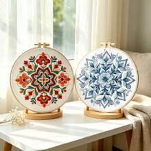 Bohemian Mandala Embroidery Kit DIY Handmade Materials Including Embroidery Hoop, Beginner Zero-Based Stress Relief Home Decor Desktop Ornament - Multicolor - View 13