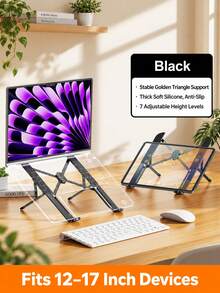 Adjustable Laptop Stand - 10-Level Ergonomic Height & Angle Lift Stand, Foldable Portable Stand, Compatible With MacBook Pro/Air, Pro, Surface, HP (10-15.6 Inch Laptops And Tablets) - View 15