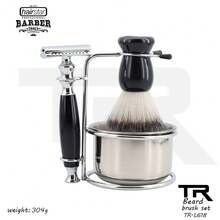 Men's Shaving Kit  Stainless Steel Stand - Beard Comb + brush - View 1