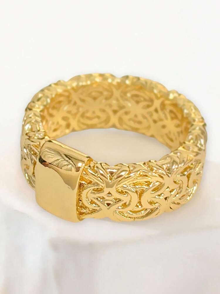 1pc Elegant Ring Women Wedding Engagement Party Jewelry Valentine's Day Gift - Yellow Gold - View 5