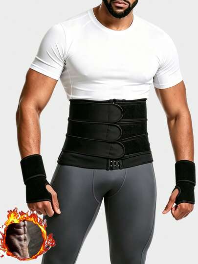 1set, 2026 Summer New Men's Three Belt Fitness Bundle Belt Body Shaping And Abdominal Tightening Belt Sweating And Abdominal Tightening Bundle Belt