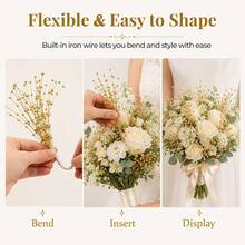 Approx. 50pcs Floral Stem Picks, 4mm Beaded Garland Beads Spray Filler Floral Decoration Tree Picks, Wedding Party Decor, Christmas Tree Ornaments - Multicolor - View 2