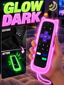 2pcs Glow-In-The-Dark Silicone Remote Control Protective Covers, Remote Control Storage Rack, Night Light Remote Control Protective Case, Suitable For Hisense TV Remote/Simple Remote/Voice Remote, Silicone Protective Cover, No Battery Included, Storage Box, Room Decor, Home Decor, Kitchen Essentials, Autumn Home Decor, Bedroom Decor, Kitchen, Home - A - View 10