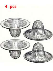 2/4/5/8pcs Stainless Steel Drain Protector, Multi-Function Hair Catcher Filter, Rust-Proof And Easy To Clean, Suitable For Bathroom Hygiene - Multicolor - View 9