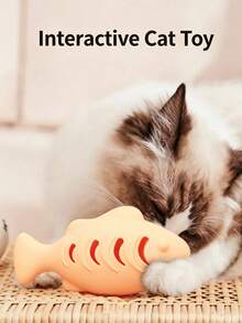 Silicone Fish-Shaped Slow Feeder Puzzle Toy, Train Pet's Biting Strength, Fun Cat/Dog Toy, With Mint Ball - Multicolor - View 4