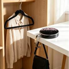 1pc Premium Flocked Hanger, Non-Slip Thin Flocked Felt Coat Hanger, Sturdy Heavy Duty Suit Hanger, Closet Storage Organizer - B - View 4
