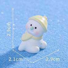Christmas Snowman Shaped Decorative Ornament, Holiday Gift, Gift Bag Filler, Tabletop Decoration, Desk Decor, Create Christmas Atmosphere, Snow Scene DIY Decorative Ornament - Multicolor - View 11