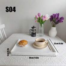 Rectangular Plastic Tray, Hotel Guest Room Water Cup Electric Kettle Tea Tray, Bathroom Toiletries Storage Tray - White - View 13