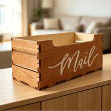 1pc Rustic Country Style Open Rectangular Letter Organizer, Suitable For Home, Office Desk And Countertop, All Season Use, For Storing Letters, Papers And Documents - Multicolor - View 6