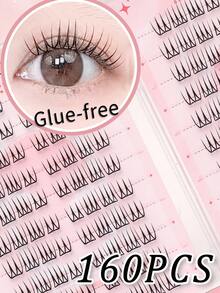 WANPIN 20-Row Reusable Glue-Free Eyelash Book, Segmented Cluster False Lashes For Beginners, Natural Thin Lightweight, Soft Comfortable Non-Irritating, Easy To Apply, Suitable For Daily Eye Makeup - C - View 3
