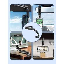 Soporte universal para telfono en parasol de coche - Clip antideslizante de cocodrilo con almohadilla de silicona, fijacin segura; Rotacin multifuncio - A - Ver 9