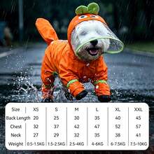 1 buah Jas Hujan Hewan Peliharaan Dinosaurus Stereo 3D, Jaket Hujan Anjing Tahan Air dengan Ekor dan Penutup Penuh untuk Empat Kaki, Pakaian Hewan Peliharaan Tahan Hujan untuk Teddy, Golden Retriever, Anjing Kecil, Sedang, dan Besar, untuk Jalan-jalan di Luar Ruangan Saat Hujan & Properti Foto - Coral Orange - View 3