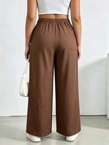 Plus Size Pants - Coffee - View 2