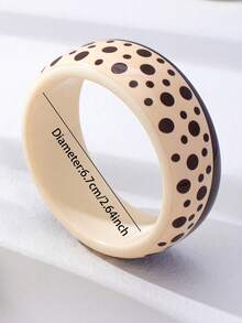 1/2pcs Black & White Polka Dot Bracelet Set, 2pcs Thick Metal Open Bangle, Vintage Fashion Women's Personalized Jewelry - Multicolor - View 9