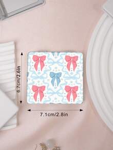 1PC Millennium Y2K Series Portable Vanity Mirror, Foldable Lightweight Ultra-Thin Convenient Hand Mirror, PU Leather, Suitable For Multiple Scenarios And All People, Square Mirror, Pocket Mirror, Cartoon Bow And Star Pattern Design, Exquisite And Delicate, Easy To Carry, Handheld Makeup Mirror, 180° Flip Cover, Multi-Functional Mini Mirror, Compact Mirror, Mirrors For Daily Use, Festivals, Birthdays, Valentine's Day - Multicolor - View 4