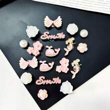 18pcs Gold Pink Letter, Mermaid, Flower DIY Shoe Decoration Animal Elegant ABS Plastic (ABS Resin) Water Drop Home All Seasons - Gold Pink - View 5