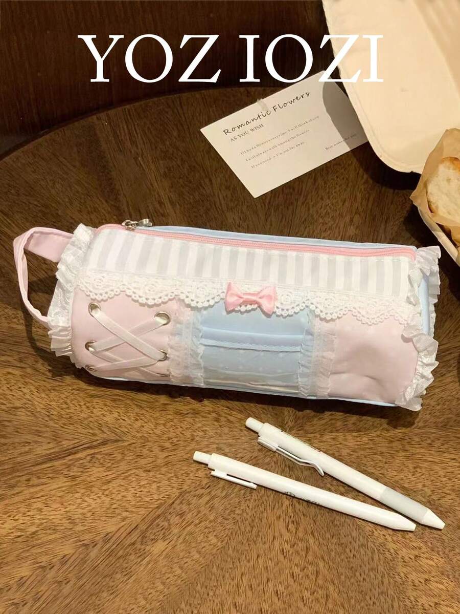 日韓風小眾設計 Ins 感收納包 手提即拍相機收納袋 女生學生化妝包 CCD 相機便攜收納袋 衛生棉收納包 鉛筆袋 手拿包 - 粉色 - 查看 1