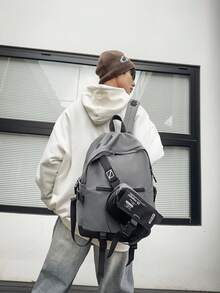 1pc Streetwear Cool Cargo Style Style Backpack - Unisex Large Capacity Multi-Purpose Detachable Small Bag - Functional Backpack Cool Functional Style Backpack - Boys Large Capacity Lightweight Minimalist Backpack - Multicolor - View 4