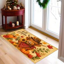 2D Highland Cow, Sunflower, Pumpkin Welcome Pattern Printed Long Runner Mat Series, Indoor Entryway Mat, Bedroom Bedside Mat, Kitchen Mat, Kitchen Long Runner, Suitable For Living Room, Laundry Room, Bathroom - Multicolor - View 4