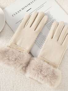 Women's Touchscreen Gloves, Pink, Waterproof, Soft Warm Wool Lining, Outdoor Winter Gloves - Pink - View 10