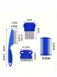 Flea And Tick Comb, Stainless Steel Dog And Cat Grooming Comb (Round Teeth), Double-Sided Professional Pet Tear Stain Remover, Detangling Tool, Suitable For Small, Medium And Large Pets - Multicolor - View 8