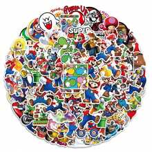 SUPER MARIO BROS. 1 set/50 stiker karakter game kartun, cocok untuk mendekorasi laptop, botol minum, skateboard, dan koper. Hadiah pesta yang bagus untuk anak-anak dan penggemar. (Gaya acak) - MultiWarna - View 5