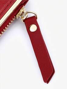 New Women's Short Zipper Bifold Wallet Gift Box, Large Capacity Premium Card Holder Coin Purse For Girlfriend - Red - View 8