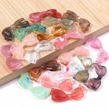 30pcs/Pack Acrylic Three-Color Gradient Bows, Colorful Transparent Bow Beads DIY Handmade Jewelry Earrings Bracelets Pendant Accessories, Jewelry Making Beads - Bow Bead - View 5
