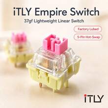 Empire Switch V3 5-Pin Linear Switches, Pre-Lubricated, Light Actuation Force, Smooth Typing Feel, 40/60/100pcs Pack With 10 Mixed Color Keycaps, Suitable For Mechanical Keyboard DIY And Gifts - View 3