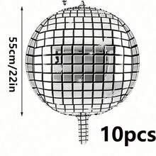 5/10/20pcs [10 Inch, 18 Inch, 22 Inch] Silver Disco Theme Balloons, Christmas Decoration, Inflatable Supplies, Suitable For Birthday Party, Anniversary And Celebration Backdrop - Multicolor - View 20