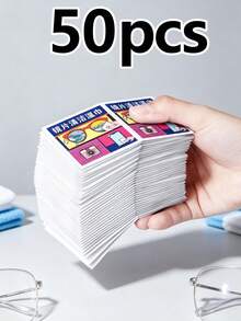50/5pcs Eyeglass Cleaning Wipes, Disposable Lens Cleaning Cloth, Suitable For Eyeglasses, Smartphones, Computers, Cameras And Other Glass Surfaces, Portable Packaging, Suitable For Home And Travel Use - Multicolor - View 9