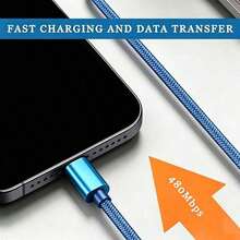 5pcs Fast Charging USB-A To Type-C Charging Cables, Nylon Braided Durable Phone Charging Cables, 1m Long, Compatible With Android Phones, And Other Type-C Devices, Suitable For Travel Essentials/Car Accessories/Desktop Accessories, Pink/Purple - Multicolor - View 9