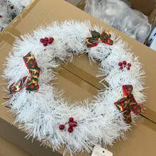 Festive Christmas Wreath Ornament, Decorative Hanging Ring For Door, Entryway, Fireplace And Party - 1PC - View 10