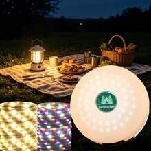 20M(787.4in) 2-In-1 Rechargeable Camping String Lights, Outdoor String Lights With 3 Lighting Modes, Christmas Decoration Lights, Hanging Portable LED Lights, Suitable For Garden, Yard, Camping, Halloween, Party And Wedding Decoration (Built-In 2000mAh Rechargeable Lithium-Ion Battery) - Round 20M - View 2