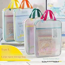 1pc Portable 3-Layer Large Opening Storage Tote Bag | Colorful Portable Tutoring Bag Stationery Organizer EVA Material - Multicolor - View 3