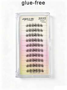 72 Styles Natural Segmented False Eyelashes, Suitable For Beginners, Reusable, Single Cluster Lash Set, DIY Makeup Requires Glue - Black - View 11
