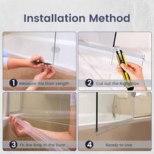 0.5/1/1.5/2M Shower Glass Door Strip Seals, Shower Door Bottom Seals Water Barrier For Dry Bathroom - Multicolor - View 5