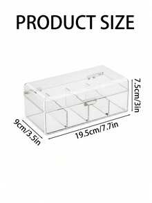 1pc 4-Compartment Transparent Tea Bag Storage Box, Multi-Compartment Portable Coffee Pod Organizer, Flip Lid Moisture-Proof Dust-Proof Storage Box, Suitable For Kitchen, Office Breakroom, Living Room Coffee Table And Small Item Storage - Transparent - View 6
