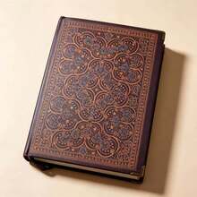 Vintage Hardcover Journal Notebook, Antique Gilded Floral Pattern, Thick Cream Yellow Paper, With Ribbon Bookmark & Metal Corner Protector, Ideal Gift For Diary Writing, Sketching & Note Taking - Multicolor - View 7