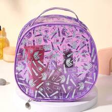 28pcs & 1pc Gift Makeup Brushes Set Powder Foundation Blush Eyeshadow Eyebrow Brushes With Makeup Sponges Round Powder Puffs Soft Bow‑Style Hair Headband Glitter Printed Round Travel Cosmetic Bag, Bonus Rabbit‑Shaped Brush Cleaning Tool Gift - Multicolor - View 11