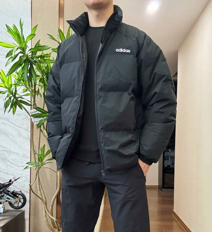 Adidas/Adidas Unisex Sports Casual Windproof Warm Stand Collar Down Jacket JL9586 - Black - View 1